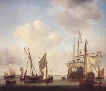 Willem Van De Velde The Younger : Warships at Amsterdam